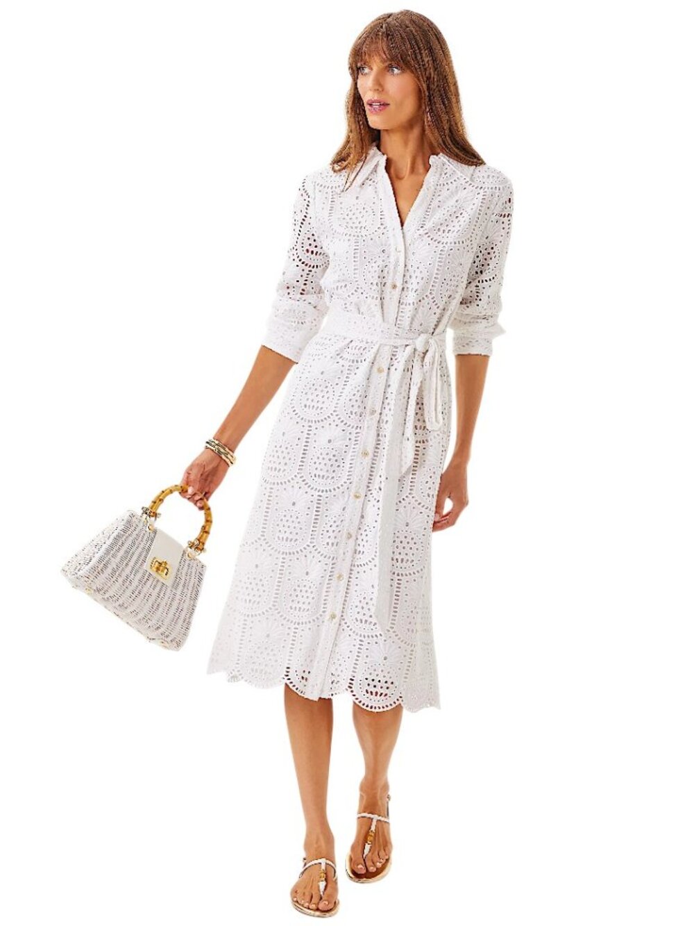 Lilly Pulitzer Eira Midi Shirtdress in Resort White NWT - Size 6